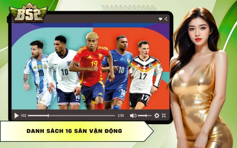 Danh sách 16 sân vận động